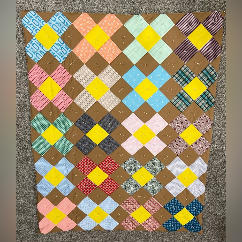 NEW Handmade quilt cozy vintage charm of polyester double knit textures blanket